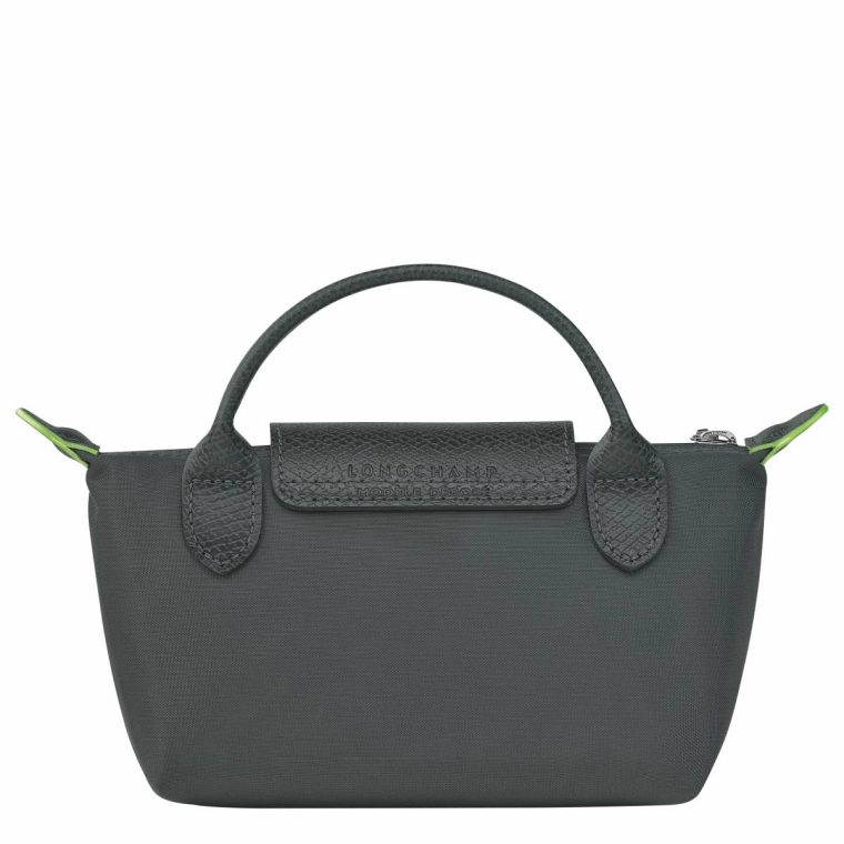 Pouches & Cases Graphite Le Pliage Green Pouch With Handle Graphite - Recycled Canvas Women Longchamp - Image 3