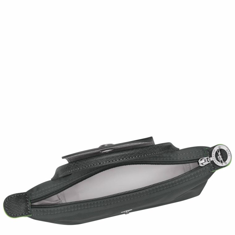 Pouches & Cases Graphite Le Pliage Green Pouch With Handle Graphite - Recycled Canvas Women Longchamp - Image 4