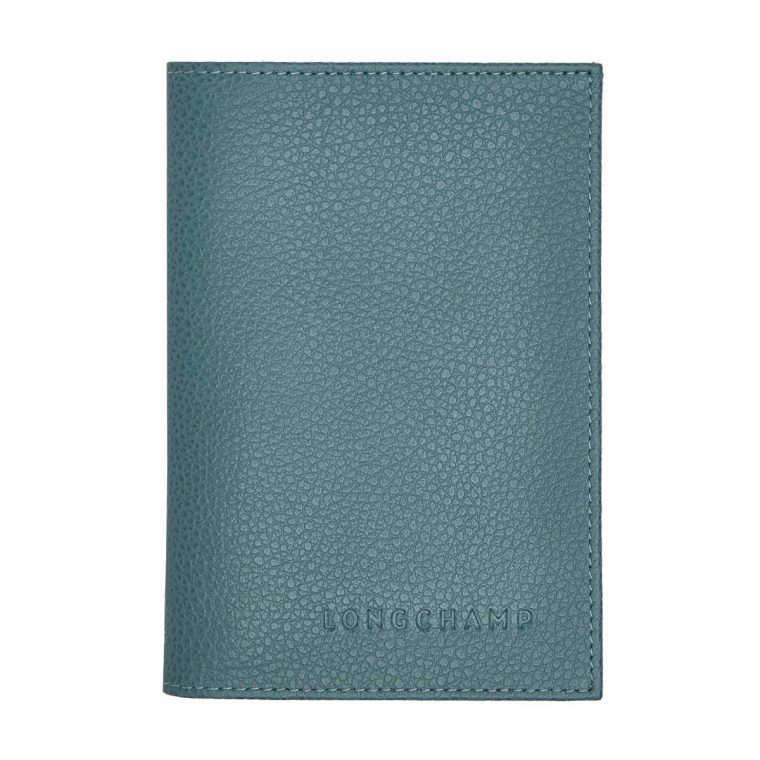 Pouches & Cases Longchamp Eucalyptus Le Foulonné Passport Cover Eucalyptus - Leather Women