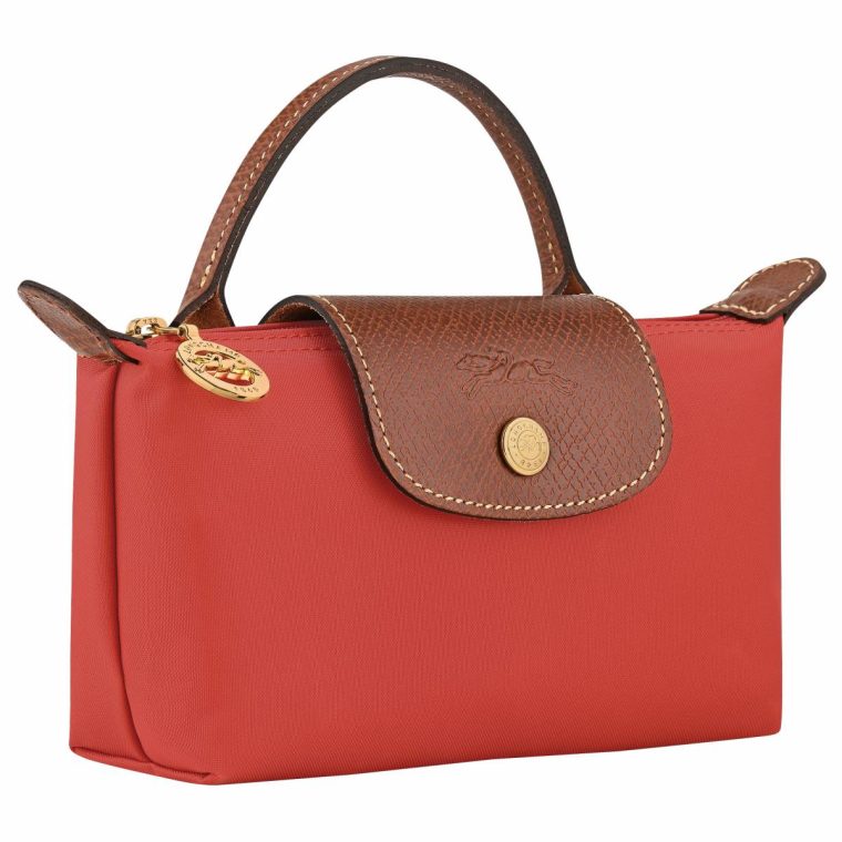 Pouches & Cases Tomato Women Longchamp Le Pliage Original Pouch With Handle Tomato - Recycled Canvas - Image 2
