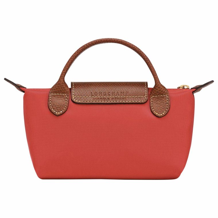 Pouches & Cases Tomato Women Longchamp Le Pliage Original Pouch With Handle Tomato - Recycled Canvas - Image 3