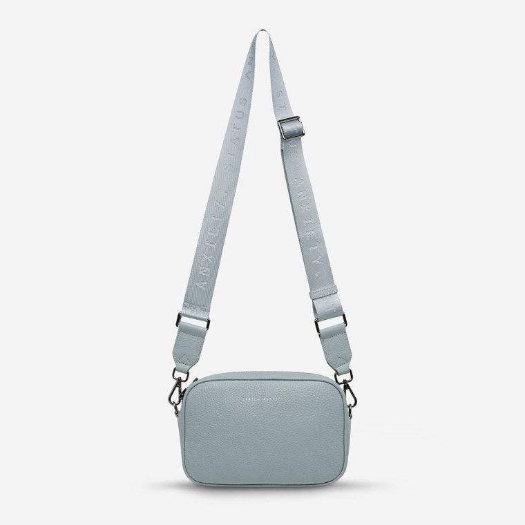 Powder Blue Crossbody Plunder Bag With Webbed Strap - Powder Blue Status Anxiety Women