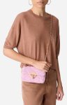 Quilted Bags Women Rose Ancien Vanessa Bruno Small Linen Moon Bag 100% Linen - Image 3