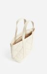 Quilted Matte Leather S Zipped Cabas Tote Hand Or Crossbody Carry, Zip Closure Sand / Chalk Vanessa Bruno Women Quilted Tote Bags - Image 4