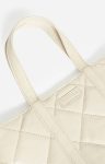 Quilted Matte Leather S Zipped Cabas Tote Hand Or Crossbody Carry, Zip Closure Sand / Chalk Vanessa Bruno Women Quilted Tote Bags - Image 5