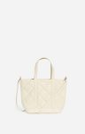 Quilted Matte Leather S Zipped Cabas Tote Hand Or Crossbody Carry, Zip Closure Sand / Chalk Vanessa Bruno Women Quilted Tote Bags
