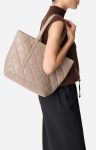 Quilted Tote Bags Quilted Matte Leather M Zipped Cabas Tote Shoulder Carry, Zip Closure Women Mastic Vanessa Bruno - Image 2