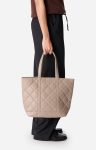 Quilted Tote Bags Quilted Matte Leather M Zipped Cabas Tote Shoulder Carry, Zip Closure Women Mastic Vanessa Bruno - Image 3