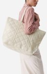 Quilted Tote Bags Women Vanessa Bruno Sand Quilted Leather Xl Zipped Cabas Tote Shoulder Carry, Zip Closure - Image 2