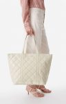 Quilted Tote Bags Women Vanessa Bruno Sand Quilted Leather Xl Zipped Cabas Tote Shoulder Carry, Zip Closure - Image 3