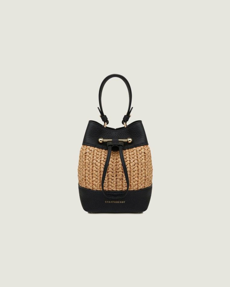 Raffia/Black Women Totes & Top Handle Bags Strathberry Osette - Image 3