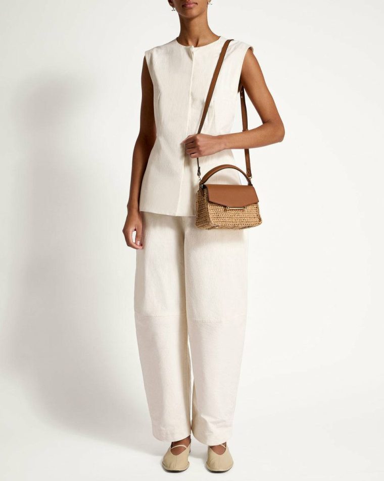 Raffia/Tan Small & Mini Bags Women Strathberry Mosaic Nano