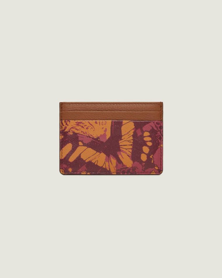 Raspberry/Chestnut Butterfly Print Strathberry Wallets Women Cardholder - Image 2