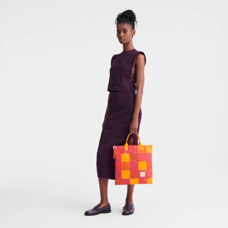 Re-Play L Handbag Carrot - Leather Women Longchamp Carrot Leather Bags - Image 2