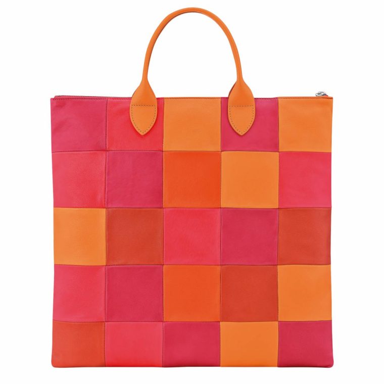Re-Play L Handbag Carrot - Leather Women Longchamp Carrot Leather Bags - Image 4