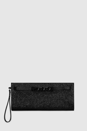 Rebecca Minkoff Black Curb Link Clutch Women Clutch