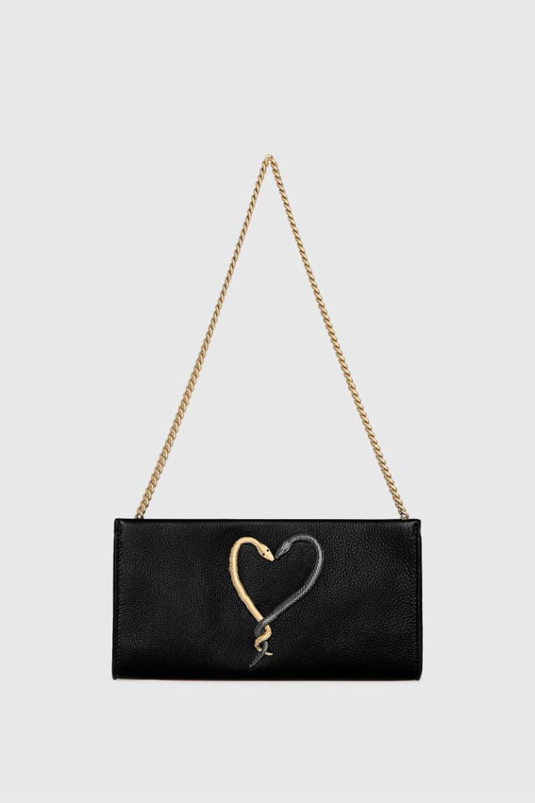 Rebecca Minkoff Clutch Women Heart Snake Clutch Black