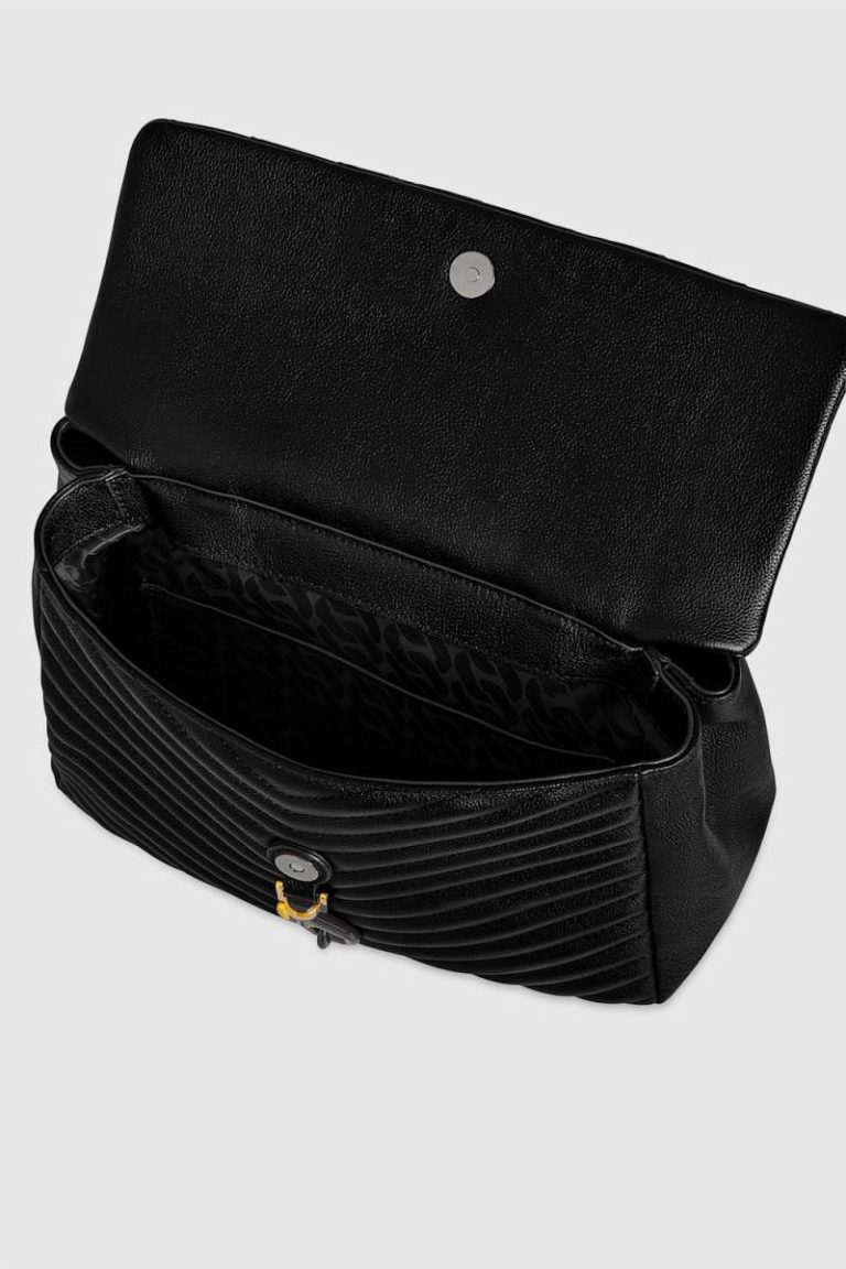 Rebecca Minkoff Edie Large Top Handle Shoulder Women Shoulder Bag Black - Image 3