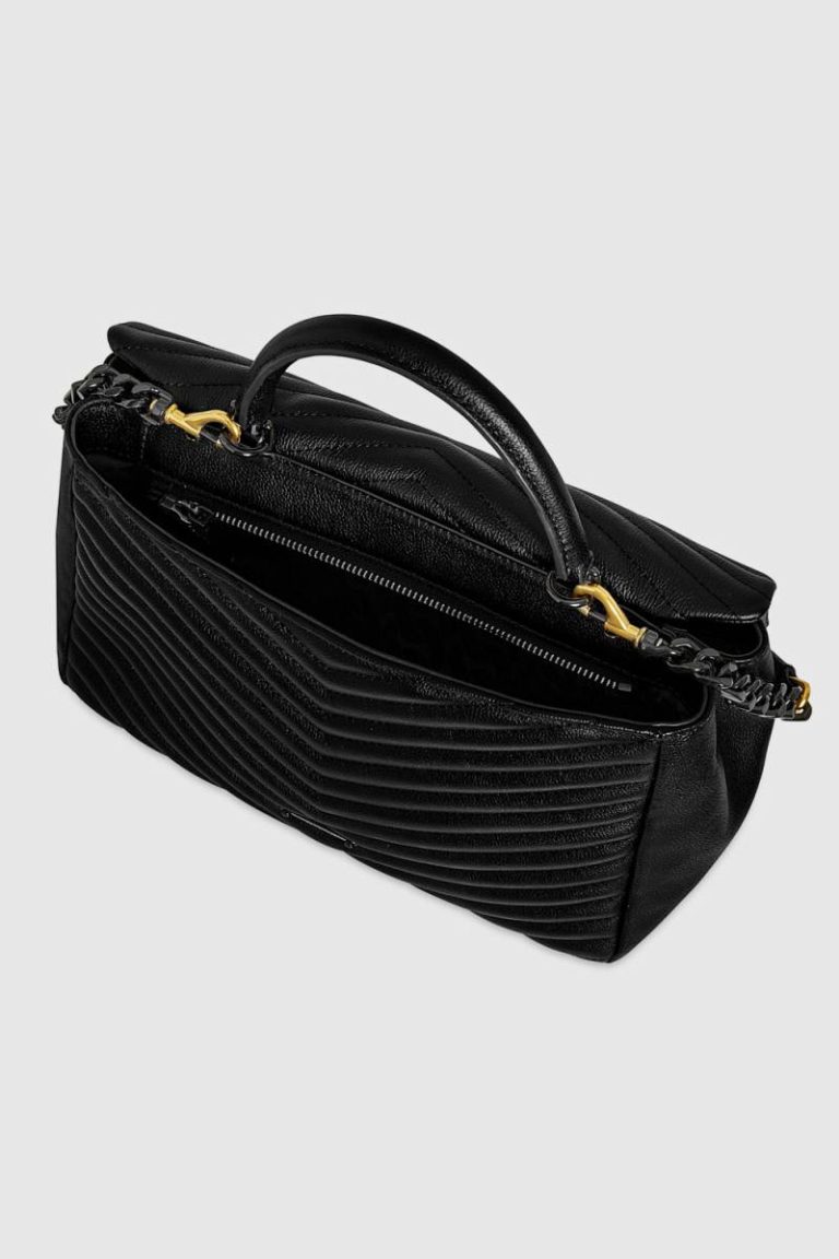 Rebecca Minkoff Edie Large Top Handle Shoulder Women Shoulder Bag Black - Image 4