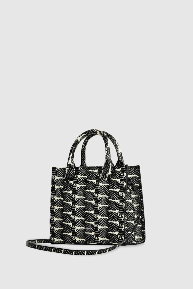 Rebecca Minkoff Megan Mini Tote Tote Bag Black-White Women - Image 2