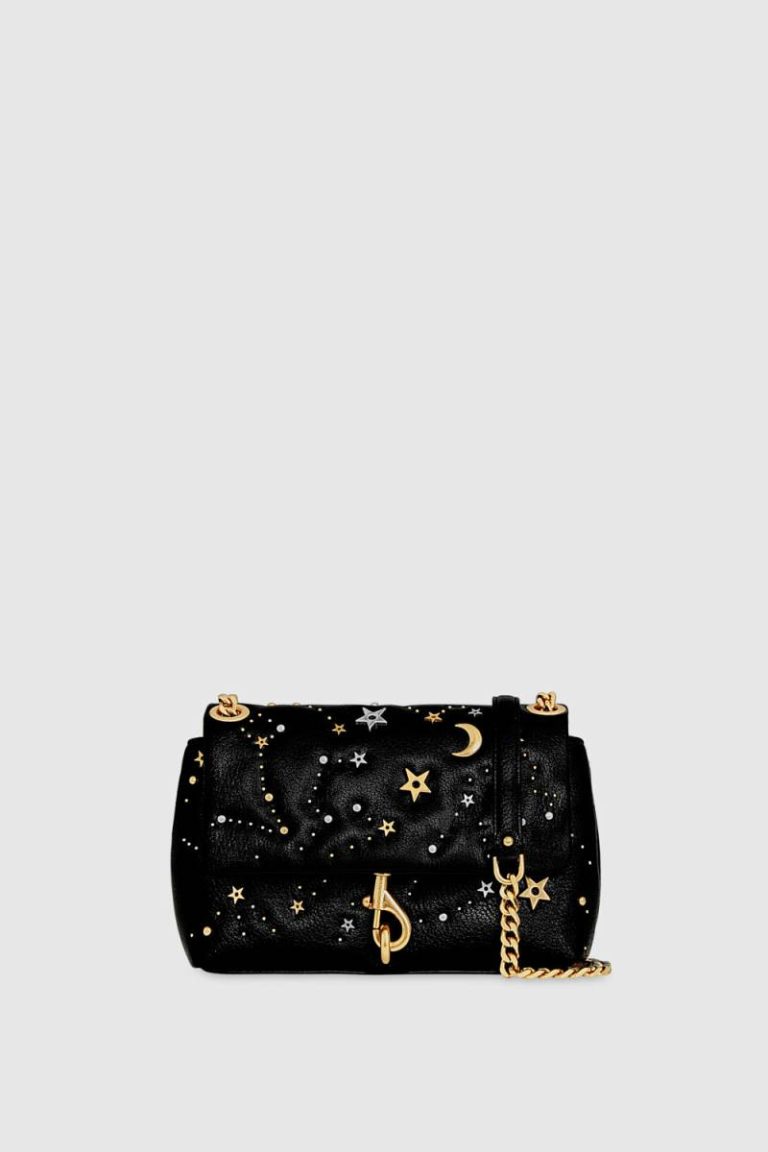 Rebecca Minkoff Women Black-Multi Edie Crossbody With Celestial Studs Crossbody Bag