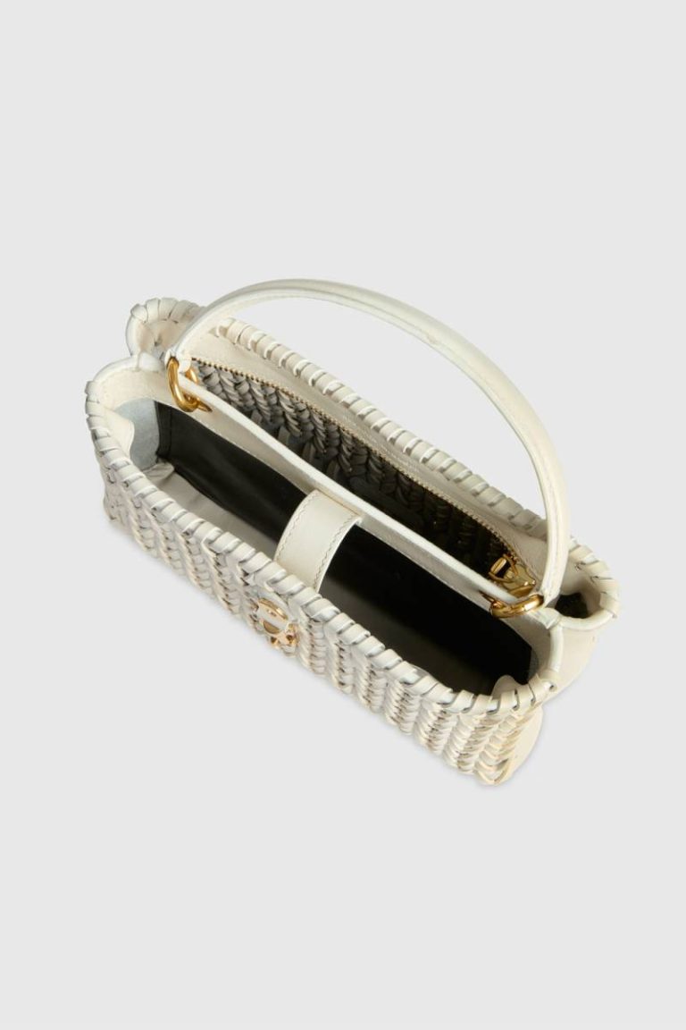 Rebecca Minkoff Women Top Handle Bag Porcelain Megan Woven Top Handle - Image 3