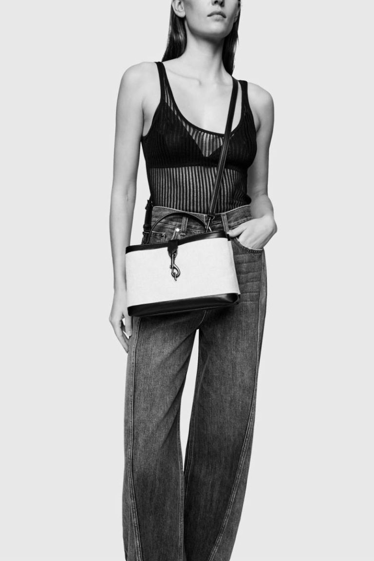 Rebecca Minkoff Women Top Handle Bag Porcelain Megan Woven Top Handle - Image 4