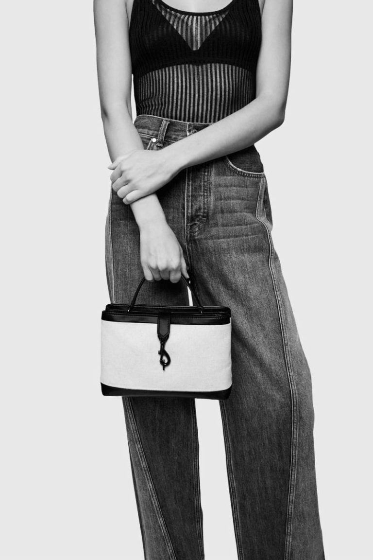 Rebecca Minkoff Women Top Handle Bag Porcelain Megan Woven Top Handle - Image 5