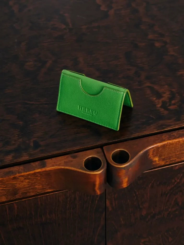 Rodona - Foldable Leather Card Holder Hereu Small Leather Goods Lime Men - Image 2