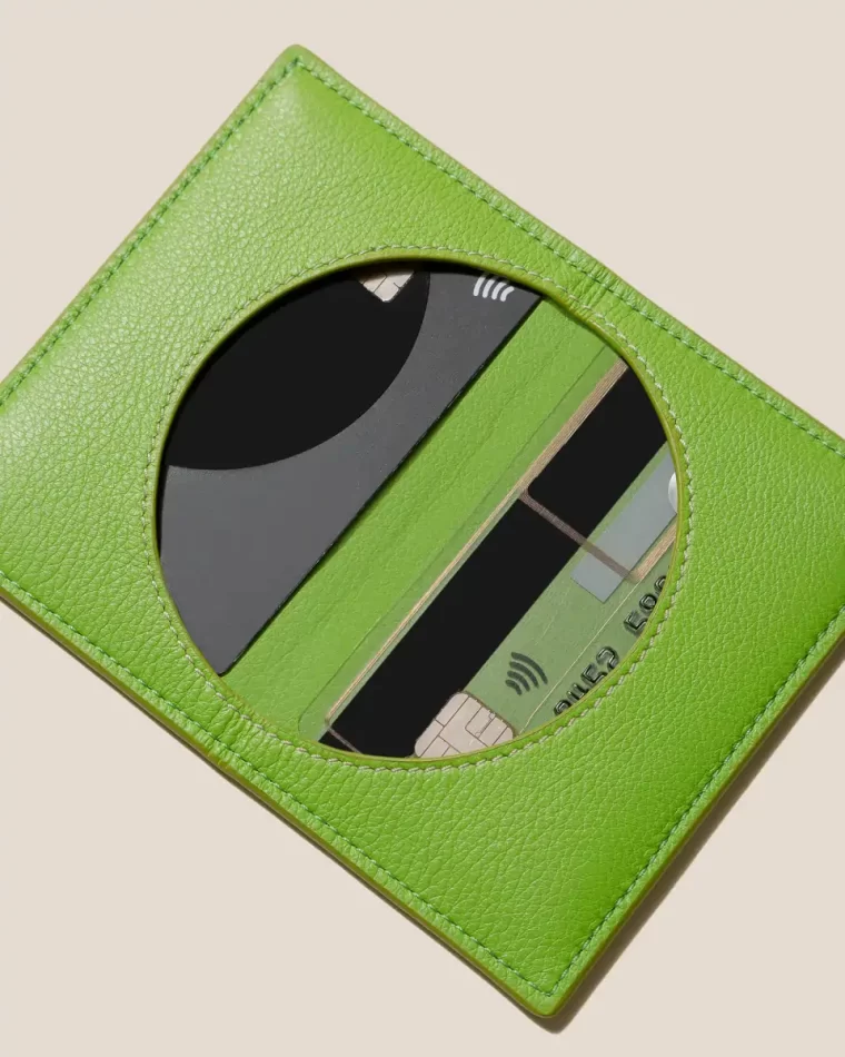 Rodona - Foldable Leather Card Holder Hereu Small Leather Goods Lime Men - Image 5