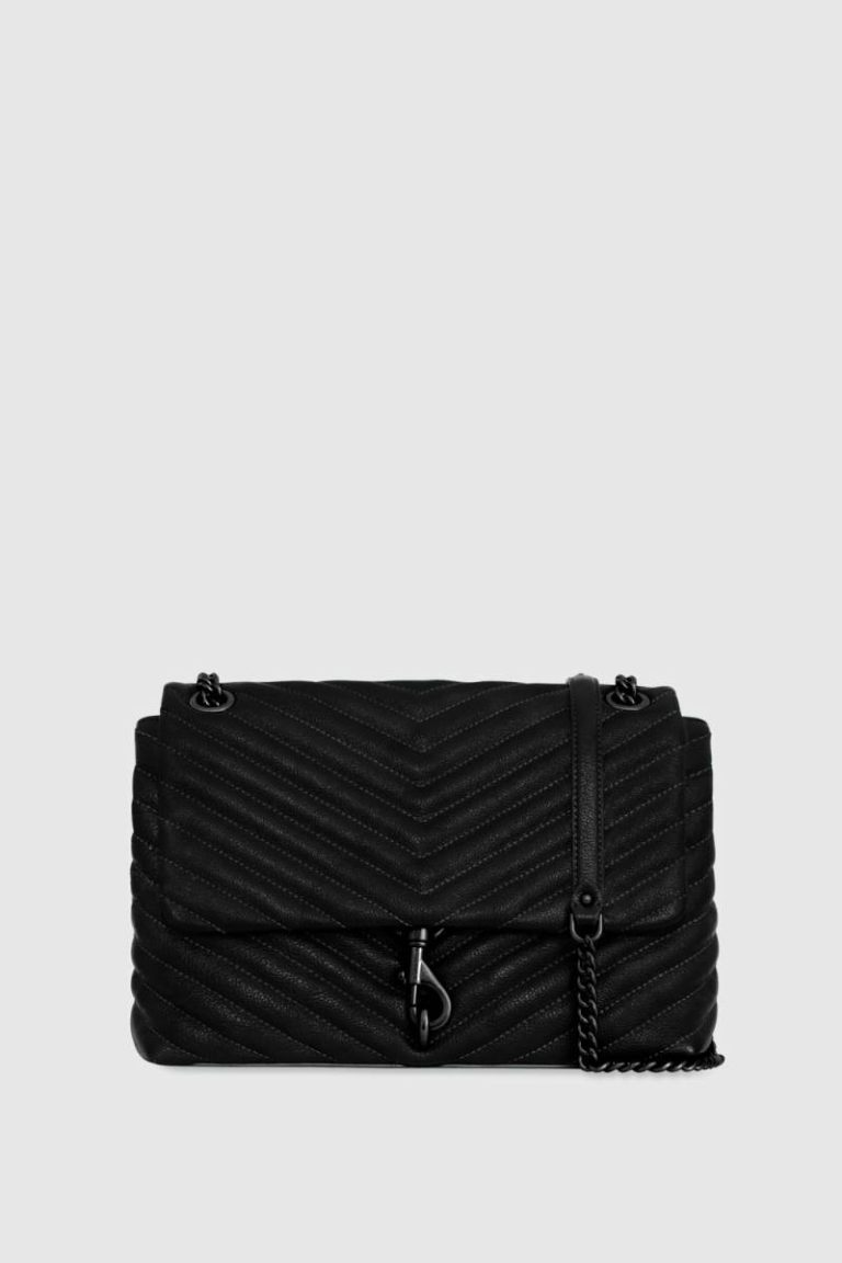 Shoulder Bag Black-Black-Shellac Women Rebecca Minkoff Edie Flap Shoulder Bag - Black