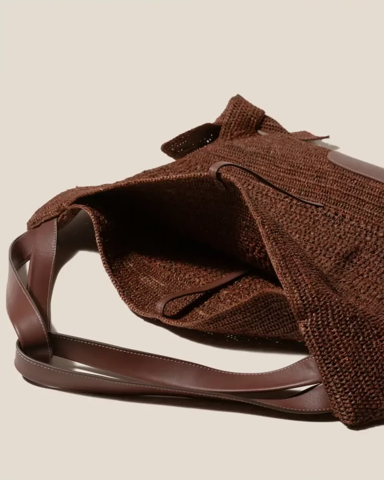 Shoulder Bags Hereu Cador - Slouchy Raffia Macrame Shoulder Bag Women Tan - Image 3