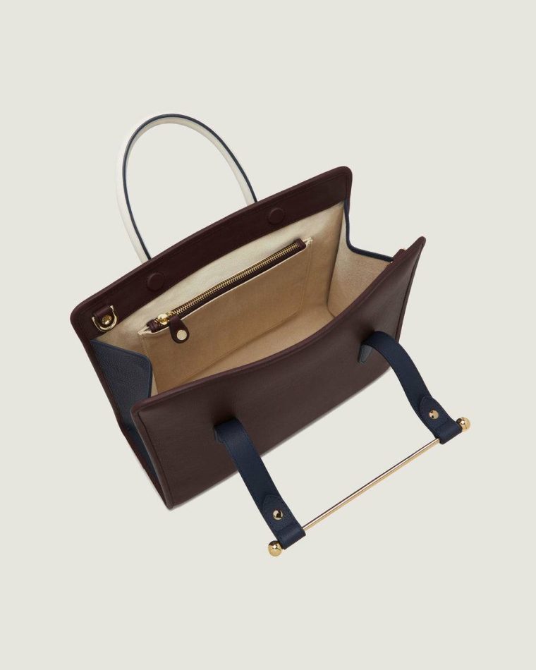 Shoulder Bags Midi Tote Burgundy/Navy/Vanilla Women Strathberry - Image 5