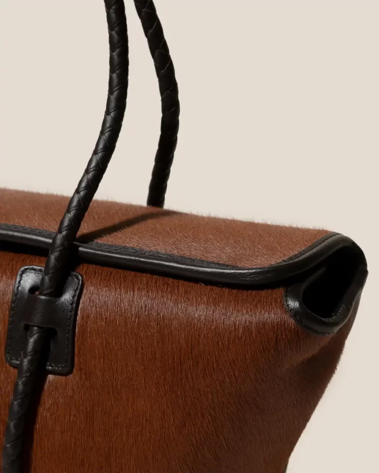 Shoulder Bags Tan/Dark Brown Women Forna Calf Hair - Leather Framed Shoulder Bag Hereu - Image 2