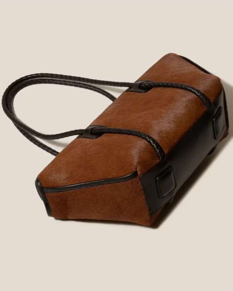Shoulder Bags Tan/Dark Brown Women Forna Calf Hair - Leather Framed Shoulder Bag Hereu - Image 4