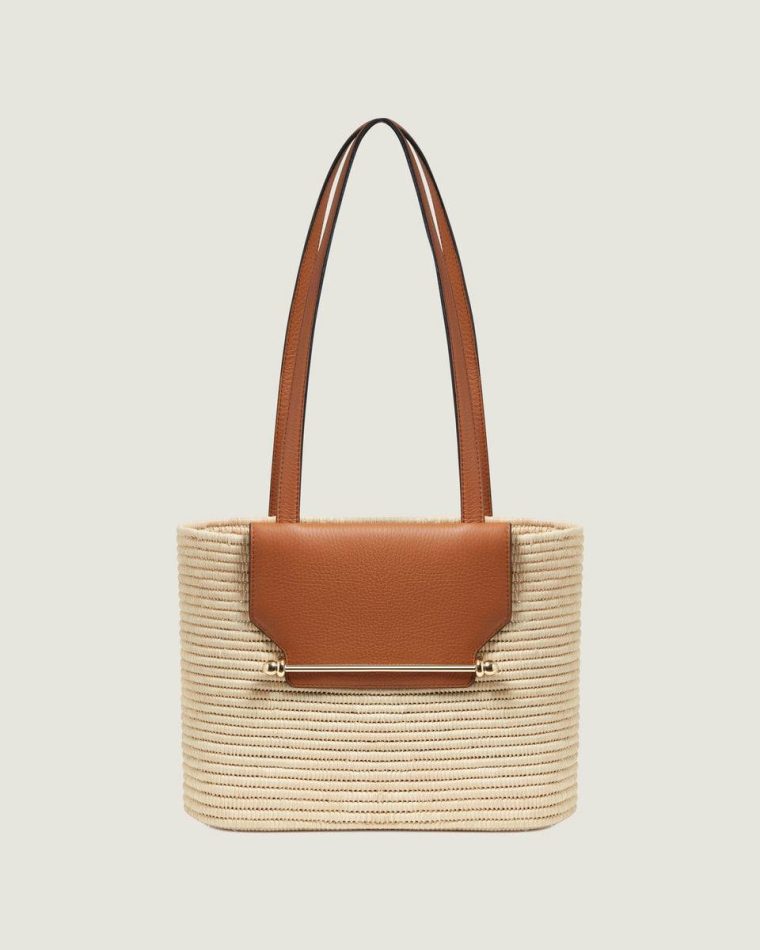 Shoulder Bags The Strathberry Basket (Small) Raffia/Leather Tan Women - Image 3