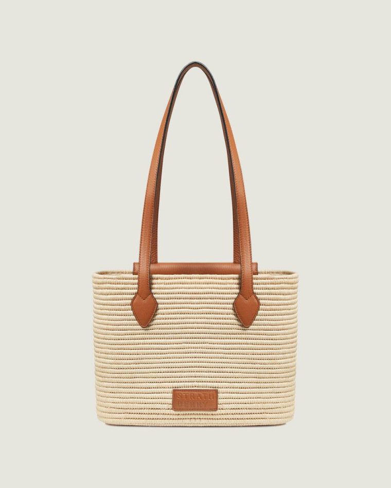 Shoulder Bags The Strathberry Basket (Small) Raffia/Leather Tan Women - Image 4
