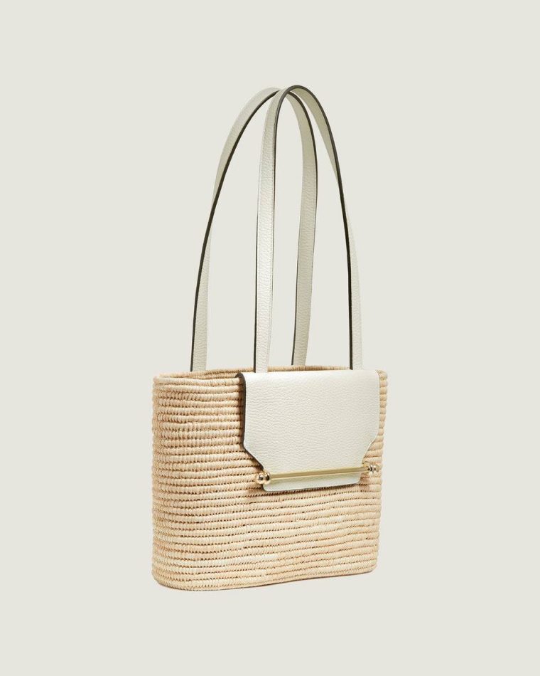 Shoulder Bags The Strathberry Basket (Small) Women Raffia/Leather Vanilla - Image 2