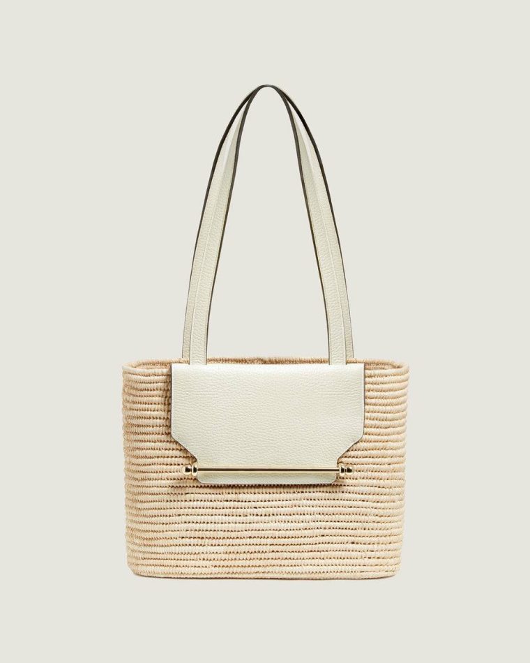 Shoulder Bags The Strathberry Basket (Small) Women Raffia/Leather Vanilla - Image 3