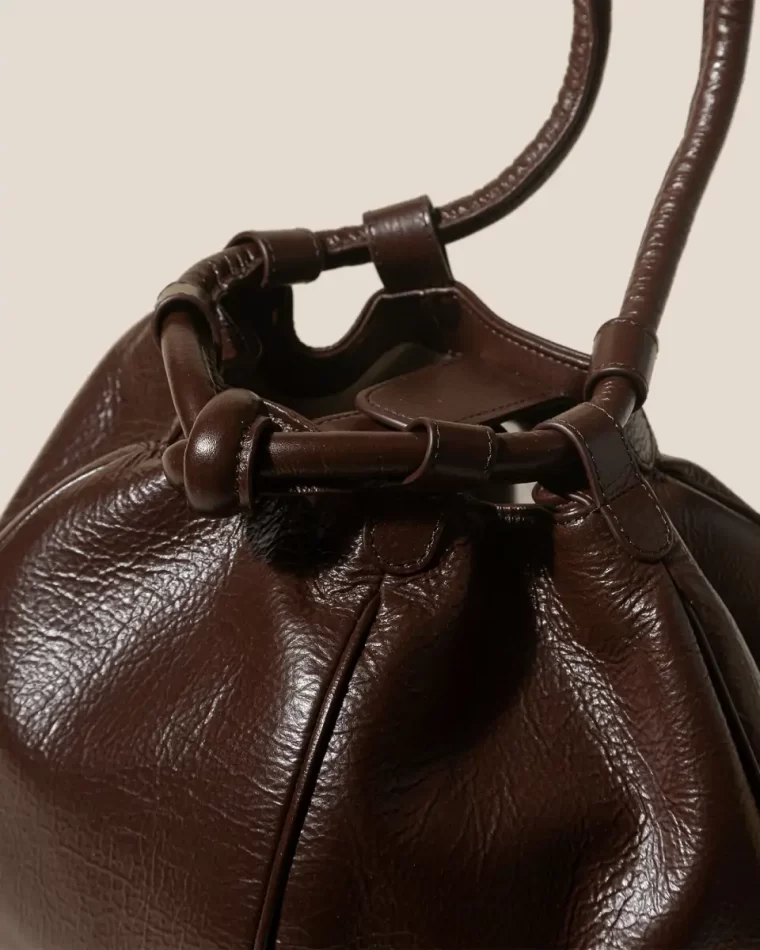 Shoulder Bags Women Hereu Dark Brown Globul Distressed - Balloon-Shaped Shoulder Bag - Image 3