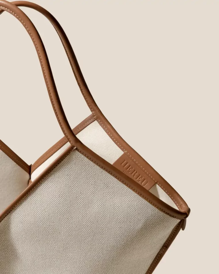 Shoulder Bags Women Natural Hereu Calella Fabric - Leather-Trimmed Canvas Tote Bag - Image 2