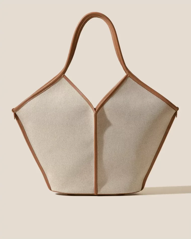 Shoulder Bags Women Natural Hereu Calella Fabric - Leather-Trimmed Canvas Tote Bag