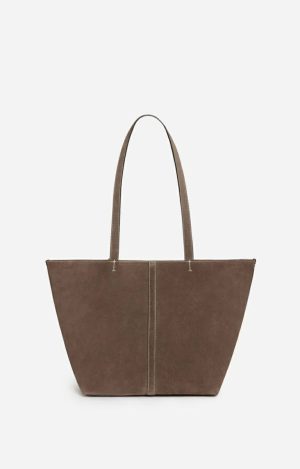 Shoulder Bags Women Small Calf Leather Daily Tote 100% Cowhide Leather Taupe Vanessa Bruno