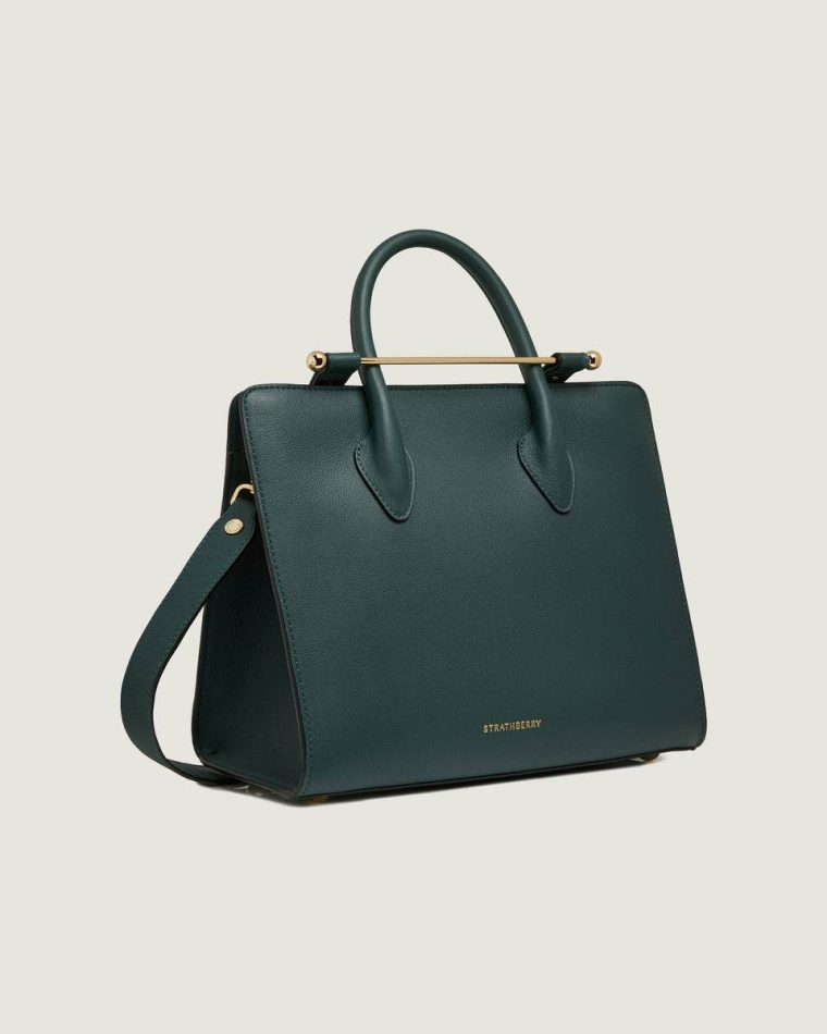 Shoulder Bags Women Strathberry Midi Tote Bottle Green - Image 2