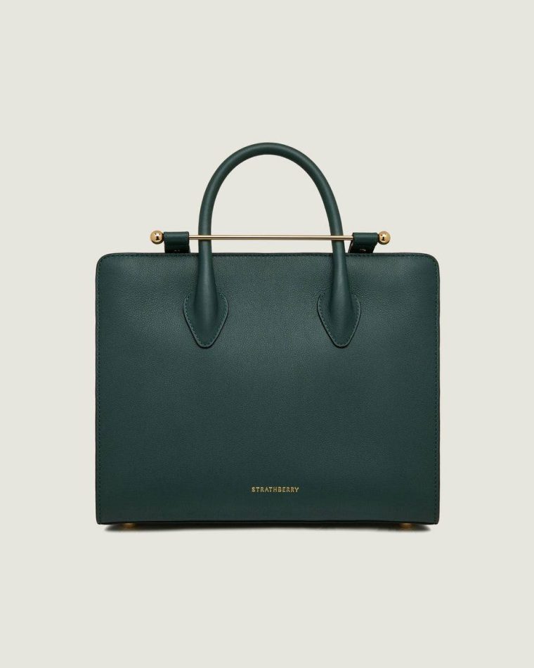 Shoulder Bags Women Strathberry Midi Tote Bottle Green - Image 3