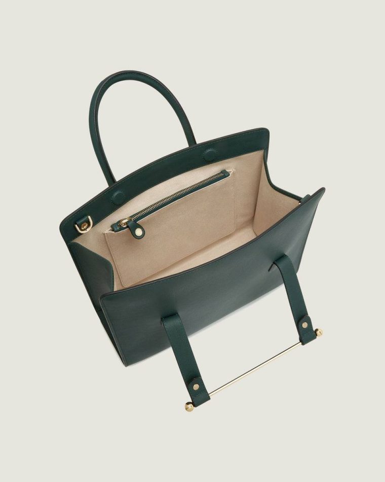 Shoulder Bags Women Strathberry Midi Tote Bottle Green - Image 5