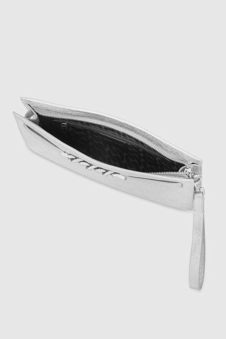 Silver Rebecca Minkoff Clutch Women Curb Link Clutch - Image 3
