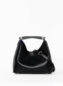 Small Boomerang Leather Black - Silver Elleme Boomerang Black Women - Image 4