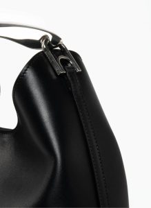 Small Boomerang Leather Black - Silver Elleme Boomerang Black Women - Image 5