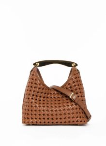 Small Boomerang Woven Leather Cognac Boomerang Elleme Cognac Women - Image 4